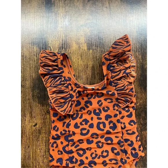 Cat and jack leopard print ruffle bathing suit  Size 12 months - Picture 6 of 8